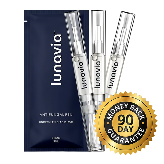 lunavia™ Antifungal Pen | Cures Most Athlete's Foot, Jock Itch, and Ringworm | 25% Undecylenic Acid with added Tea Tree, Jojoba, Clove Bud Oils & Aloe 3 Pack